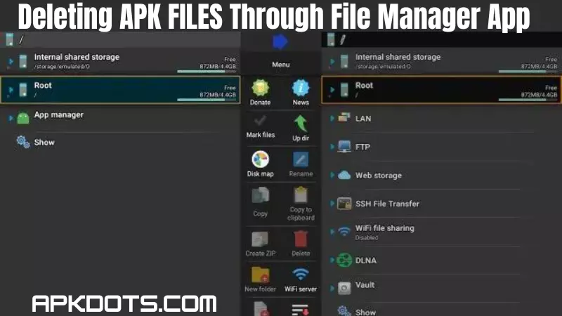Deleting Apps Through File Manager App