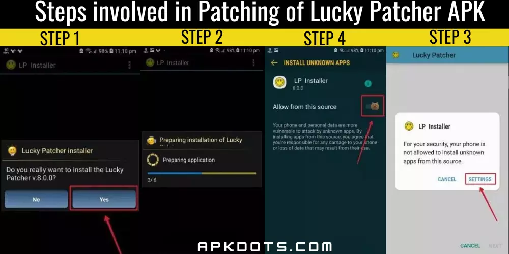 Steps involved in Patching of Lucky Patcher APK